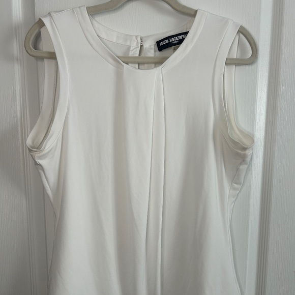 Karl Lagerfeld Tops - Karl Lagerfeld Paris White Sleeveless Blouse | Minimal Classic